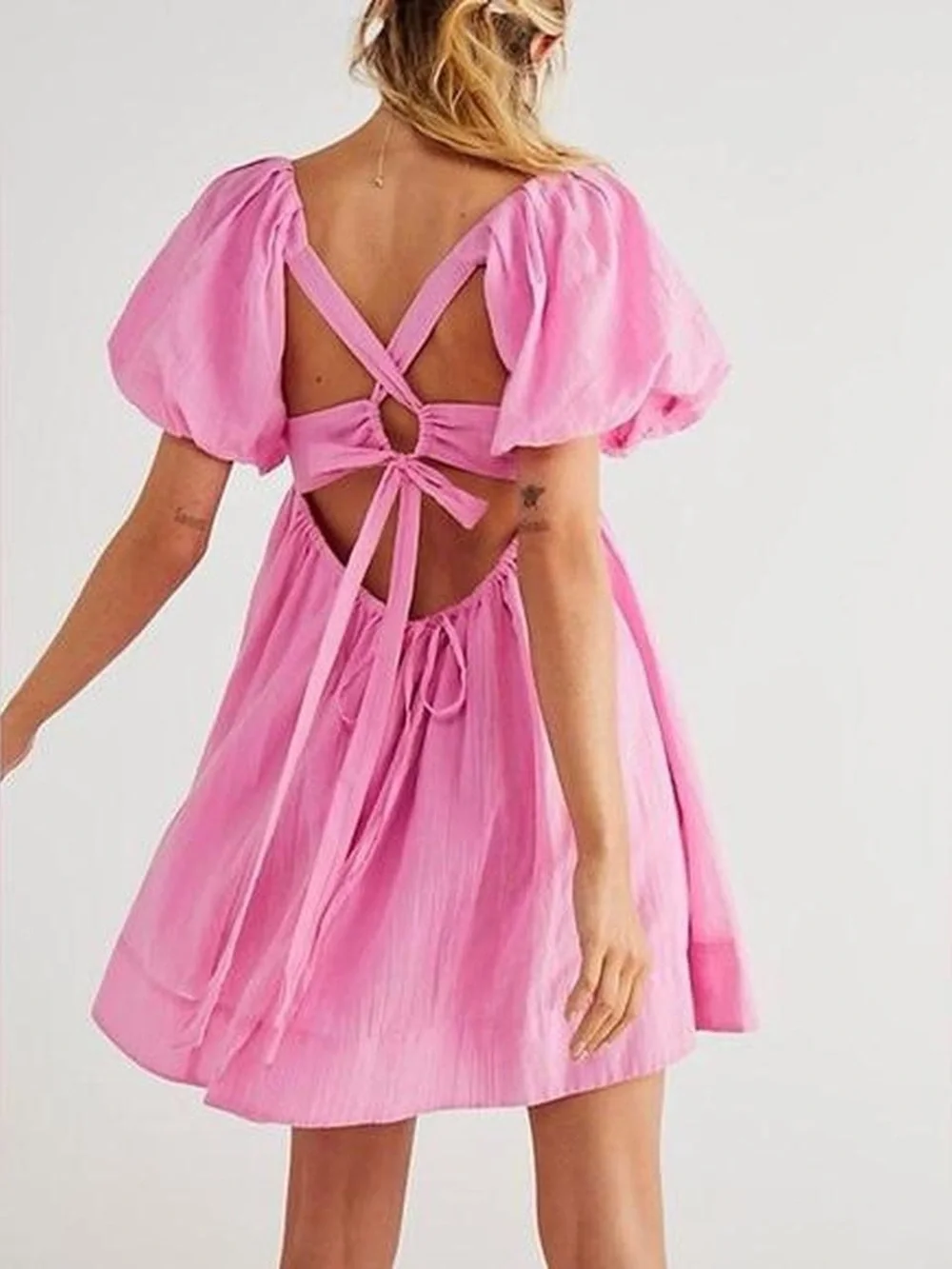Free People Marina Mini Dress in Pink